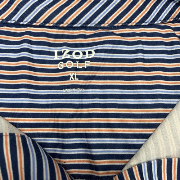 IZOD Mens Polo Golf Shirt-Swingflex-Size XL Striped NWT - Picture 12 of 12